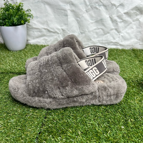 - UGG🔴Fluff yeah grey slippers 9 - Picture 8 of 13